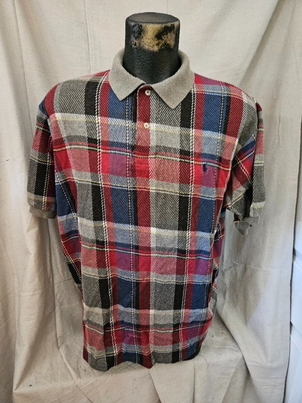 Men's Vintage 1990s Polo by Ralph Lauren Plaid Shirt Sz XL MINT Condition
